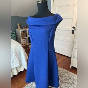 ModCloth Fit and Flair Blue Dress Size medium